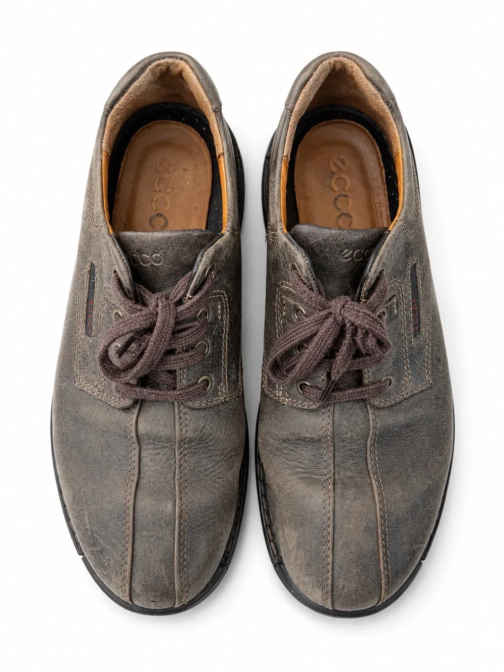 ECCO Distressed Leather Oxford Comfort Shoes Brown EU 43 (US 9-9.5)